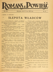 Romans i Powieść. R. 19, nr 31 (6 sierpnia 1927)
