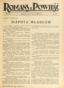 Romans i Powieść. R. 19, nr 33 (13 sierpnia 1927)