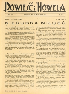 Powieść i Nowela. R. 20, nr 12 (24 marca 1928)