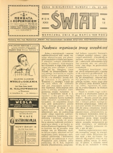 Świat : pismo tygodniowe ilustrowane poświęcone życiu społecznemu, literaturze i sztuce. R. 23 (1928), nr 13 (31 marca)