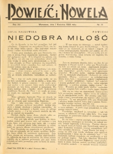 Powieść i Nowela. R. 20, nr 14 (7 kwietnia 1928)