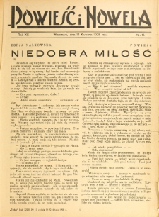 Powieść i Nowela. R. 20, nr 15 (14 kwietnia 1928)