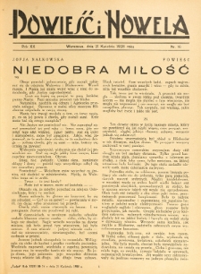 Powieść i Nowela. R. 20, nr 16 (21 kwietnia 1928)