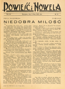 Powieść i Nowela. R. 20, nr 19 (12 maja 1928)