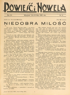 Powieść i Nowela. R. 20, nr 21 (26 maja 1928)
