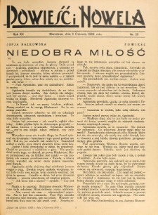 Powieść i Nowela. R. 20, nr 22 (2 czerwca 1928)