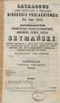 Catalogus Cleri Saecularis ac Regularis Dioecesis Podlachiensis pro Anno 1857