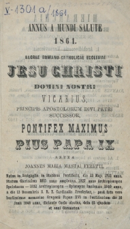 Catalogus Cleri Saecularis ac Regularis Dioecesis Podlachiensis pro Anno 1861