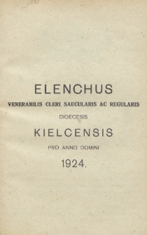 Elenchus Venerabilis Cleri Saecularis ac Regularis Dioecesis Kielcensis pro Anno Domini 1924