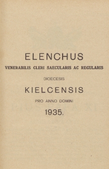 Elenchus Venerabilis Cleri Saecularis ac Regularis Dioecesis Kielcensis pro Anno Domini 1935