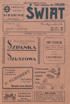 Świat : pismo tygodniowe ilustrowane poświęcone życiu społecznemu, literaturze i sztuce. R. 19 (1924), nr 3 (19 stycznia)
