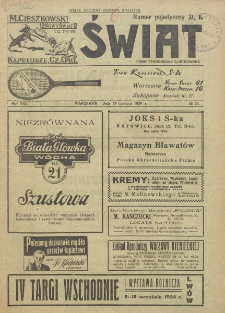 Świat : pismo tygodniowe ilustrowane poświęcone życiu społecznemu, literaturze i sztuce. R. 19 (1924), nr 24 (14 czerwca)