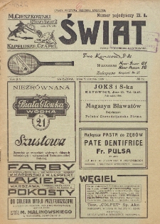 Świat : pismo tygodniowe ilustrowane poświęcone życiu społecznemu, literaturze i sztuce. R. 19 (1924), nr 32 (9 sierpnia)