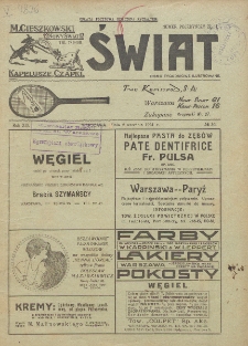 Świat : pismo tygodniowe ilustrowane poświęcone życiu społecznemu, literaturze i sztuce. R. 19 (1924), nr 36 (6 września)