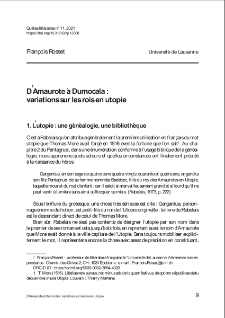 D’Amaurote à Dumocala : variations sur les rois en utopie.