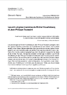 Les anti-utopies insulaires de Michel Houellebecq et Jean-Philippe Toussaint.