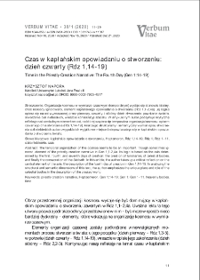 Czas w kapłańskim opowiadaniu o stworzeniu: dzień czwarty (Rdz 1,14-19)