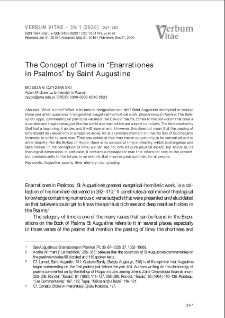The Concept of Time in &ldquo;Enarrationes in Psalmos&rdquo; by Saint Augustine