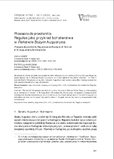 Praesens de praeteritis. Regulus jako przykład bohaterstwa w "Państwie Bożym" Augustyna