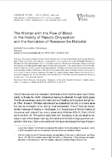 The Woman with the Flow of Blood in the Homily of Pseudo-Chrysostom and the Kontakion of Romanos the Melodist