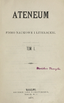 Ateneum : pismo naukowe i literackie / [redaktor H. Benni]. Tom 6, t. 2 (1877)