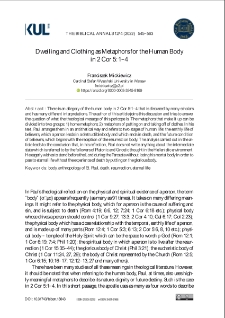 Dwelling and Clothing as Metaphors for the Human Bodyin 2 Cor 5:1–4