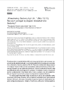 &bdquo;Mieszkańcy Sodomy byli źli...&rdquo; (Rdz 13,13) .Na czym polegał występek mieszkańc&oacute;w Sodomy?