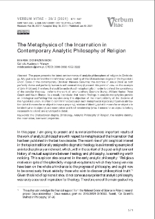 The Metaphysics of the Incarnation in Contemporary Analytic Philosophy of Religion