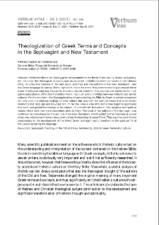 Theologization of Greek Terms and Concepts in the Septuagint and New Testament
