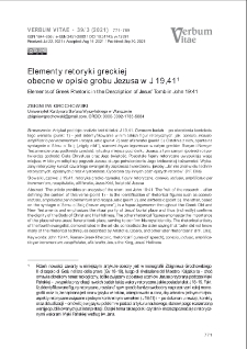 Elementy retoryki greckiej obecne w opisie grobu Jezusa w J 19,41