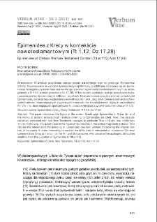 Epimenides z Krety w kontekście nowotestamentowym (Tt 1,12; Dz 17,28)