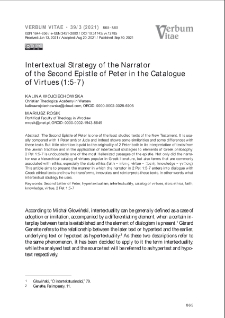 Intertextual Strategy of the Narrator of the Second Epistle of Peter in the Catalogue of Virtues (1:5-7)