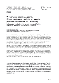 Wyobraźnia eschatologiczna. Dialog z antyczną tradycją w I księdze poematu Crisias Hilariona z Werony