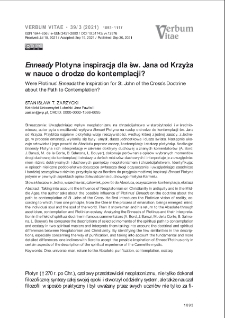 Enneady Plotyna inspiracją dla św. Jana od Krzyża w nauce o drodze do kontemplacji?