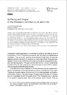 Suffering and Prayer in the Messianic Community of Jas 5:13a