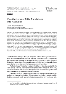 Five Centuries of Bible Translations into Kashubian