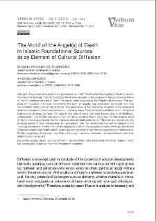 The Motif of the Angel(s) of Death in Islamic Foundational Sourcesas an Element of Cultural Diffusion