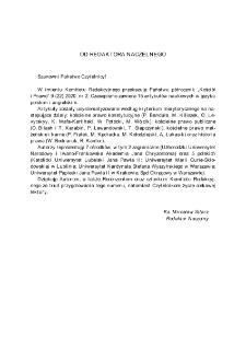 Od Redaktora Naczelnego.