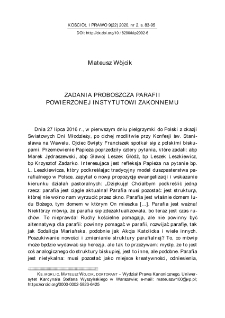 Zadania proboszcza parafii powierzonej instytutowi zakonnemu.