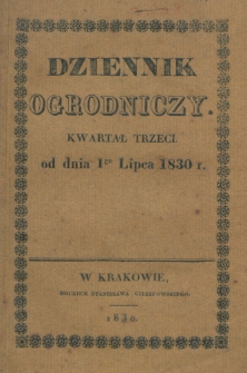 Dziennik Ogrodniczy. 1830, kwartał III