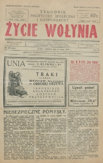 Życie Wołynia : czasopismo bezpartyjne, myśli i czynowi polskiemu na Wołyniu poświęcone. R. 3, nr 30=128 (25 lipca 1926)