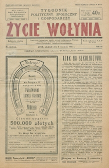 Życie Wołynia : czasopismo bezpartyjne, myśli i czynowi polskiemu na Wołyniu poświęcone. R. 3, nr 36=134 (5 września 1926)