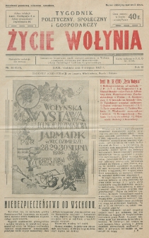 Życie Wołynia : czasopismo bezpartyjne, myśli i czynowi polskiemu na Wołyniu poświęcone. R. 3, nr 32=130 (8 sierpnia 1926)