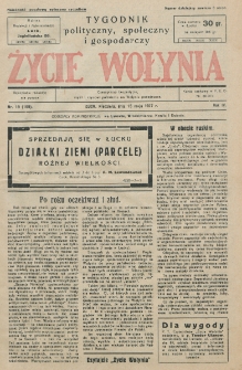 Życie Wołynia : czasopismo bezpartyjne, myśli i czynowi polskiemu na Wołyniu poświęcone. R. 4, nr 19=169 (15 maja 1927)