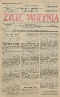 Życie Wołynia : czasopismo bezpartyjne, myśli i czynowi polskiemu na Wołyniu poświęcone. R. 4, nr 22=172 (5 czerwca 1927)