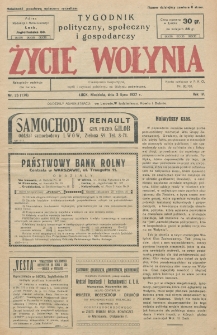 Życie Wołynia : czasopismo bezpartyjne, myśli i czynowi polskiemu na Wołyniu poświęcone. R. 4, nr 26=176 (3 lipca 1927)