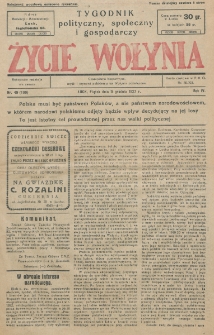 Życie Wołynia : czasopismo bezpartyjne, myśli i czynowi polskiemu na Wołyniu poświęcone. R. 4, nr 49=199 (9 grudnia 1927)