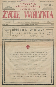 Życie Wołynia : czasopismo bezpartyjne, myśli i czynowi polskiemu na Wołyniu poświęcone. R. 4, nr 52=202 (30 grudnia 1927)