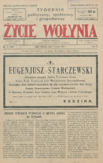 Życie Wołynia : czasopismo bezpartyjne, myśli i czynowi polskiemu na Wołyniu poświęcone. R. 4, nr 10=160 (13 marca 1927)