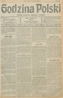 Godzina Polski : dziennik polityczny, społeczny i literacki. R. 3, nr 2 (2 stycznia 1918)